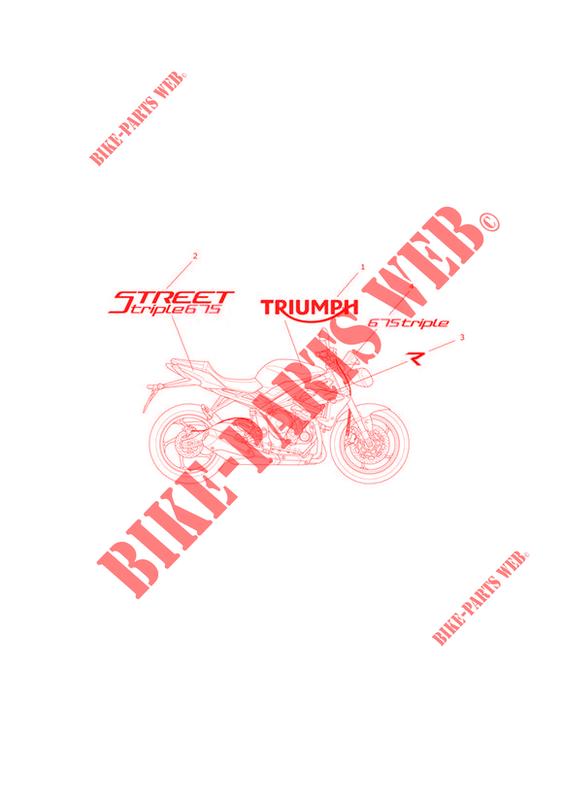 AUFKLEBER für Triumph STREET TRIPLE 675 R 2013 - 2016